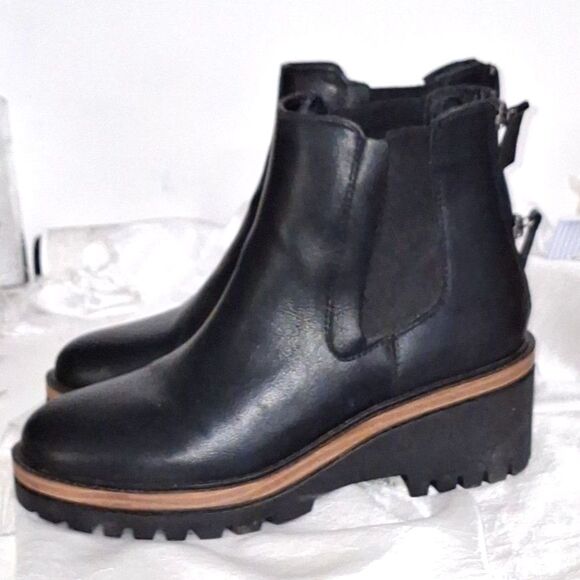 Mia Chunky Women's Jonna Ankle Boots Y2K Wedge Lug Sole Block Heeled Combat 6.5 - Picture 4 of 10